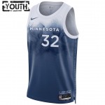 Maillot NBA Minnesota Timberwolves Karl-Anthony Towns 32 Nike 2023-24 City Edition Bleu Swingman - Enfant